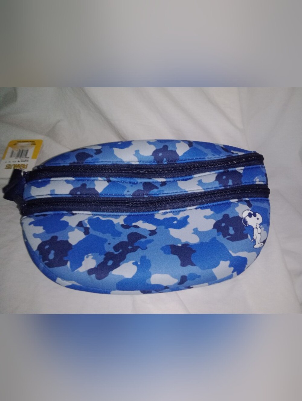 Peanuts Snoopy Blue Camo Hip Fanny Pack Adjustable Belt Camping Hiking Concert